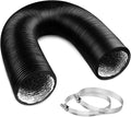YIJUHOU 4 Inch 5 Feet Dryer Vent Hose, Flexible Aluminum Air Ducting for HVAC Ventilation, Fan Filter and Grow Tent, 2 Clamps Include by YIJUHOU