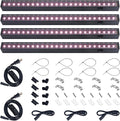 Barrina 1ft Grow Lights for Indoor Plants Full Spectrum, LED Grow Lamp with Black Cover, T5 Grow Light Strip, Under Cabinet Grow Light with Switch Cord, Plug and Play, Linkable, Pinkish White, 4 Packs by Barrina