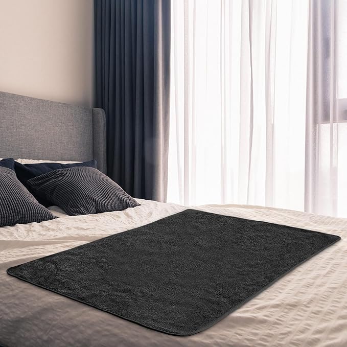 1 Pcs Couples Waterproof Mat 54 x 34 in Lover Reusable Stainproof Blanket Quiet Easy Use Mattress Protector for Adult Multi Functional Bed Sheet Couple Messy Play Pleasure Comfort (Black) by Fanfanwin