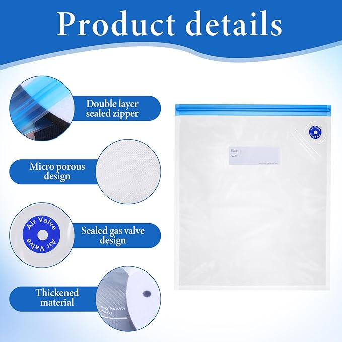 80 Pcs 3D Filament Storage Bags Kit, 50 Pcs 3D Printer Filaments Vacuum Storage Bag 13.4 x 11.8 Inch with 5 Sealing Clip 25 Humidity Indicator Cards for Keep Filament Dry - Image 3