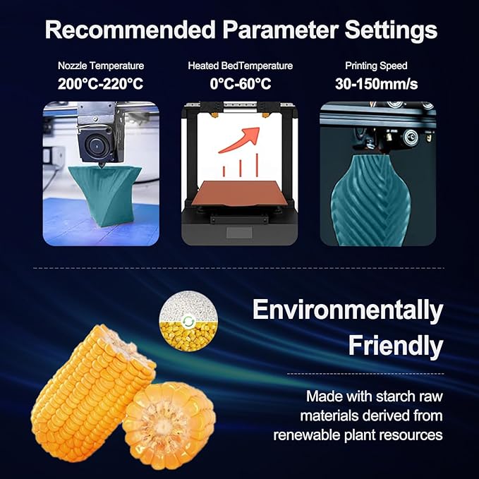 PLA Filament 1.75mm Blue Lagoon 1KG, Clog-Free 3D Printer Filament Dimensional Accuracy +/- 0.02mm, 1kg Spool(2.2lbs) 3D Printing Filament Fits for Most FDM 3D Printers - Image 3
