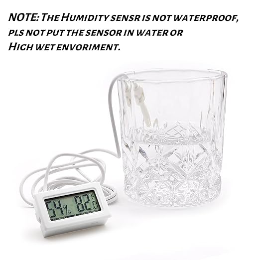Digital Probe Thermometer Hygrometer for Reptiles - 2-in-1 Terrarium Monitor with Instant Reading, Mini Design for Turtle Tank/Lizard Cage/Aquarium Habitat (White) - Image 5