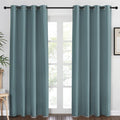 NICETOWN Blackout Greyish Blue Curtains & Drapes for Living Room - Thermal Insulated Solid Grommet Sound Reducing Energy Saving Window Treatments for Porch/Hall, 1 Panel, W52 x L84 by NICETOWN