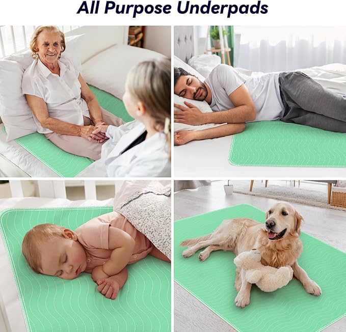 2 Pack 36” x 54” Extra Heavy Absorbency Washable Underpads, Waterproof Nursing Pads Incontinence Bed Pads, Reusable Washable Pee Pads for Dogs, Diaper Changing & Adults, Mattress Protector - Image 7