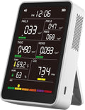 Professional Indoor Air Quality Monitor with AQI Alarms, Portable Real-Time Detector for Home Cars Plants and Pets (Cold White) by AQItechairqualitymonitor