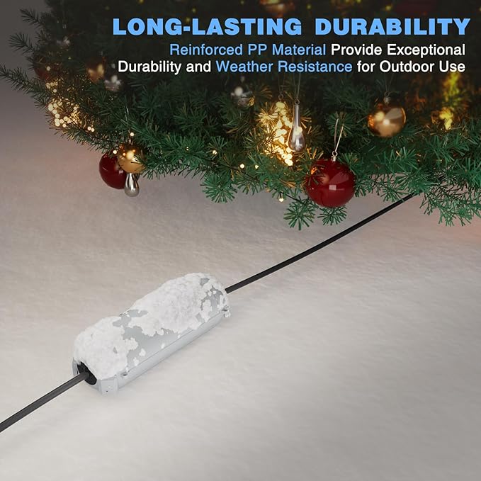 Flemoon [3 Pack] Outdoor Extension Cord Cover Waterproof, Weatherproof Electrical Connection Box for Straight Plug, Outlet, Socket, Halloween, Christmas Holiday Decoration String Light, Light Grey - Image 7
