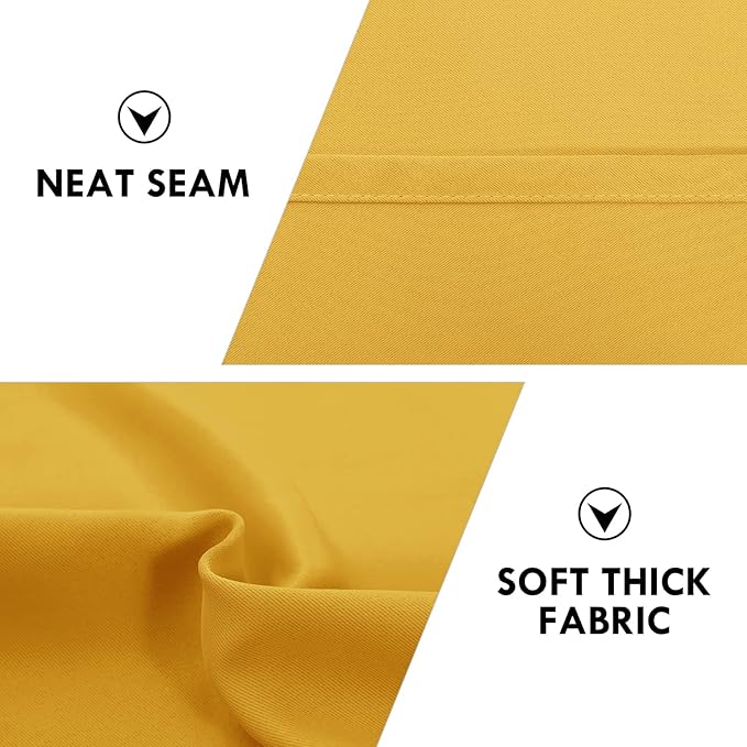 DWCN Blackout Curtains Room Darkening Thermal Insulated Bedroom Curtains Window Curtain Panels, 42 x 63 inches Long, Set of 2 Yellow Rod Pocket Drapes - Image 6
