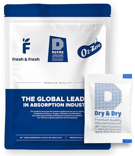Dry & Dry 2 Gram [1050 Packets] Food Grade Silica Gel Packs Desiccant Packs, Silica Packets - Rechargeable Silica Gel Packets, Desiccants, Silica Gel by DryDry