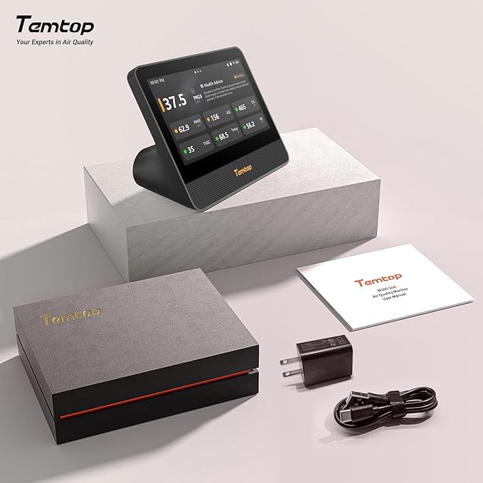 Temtop M100 2nd Gen Air Quality Monitor for Indoor Air, 7-Inch Touch Screen, Real-Time Tester for PM2.5, CO2, TVOC, Temp & Humidity, WiFi App & Multi-Room Monitoring with Smart Insights - Image 9