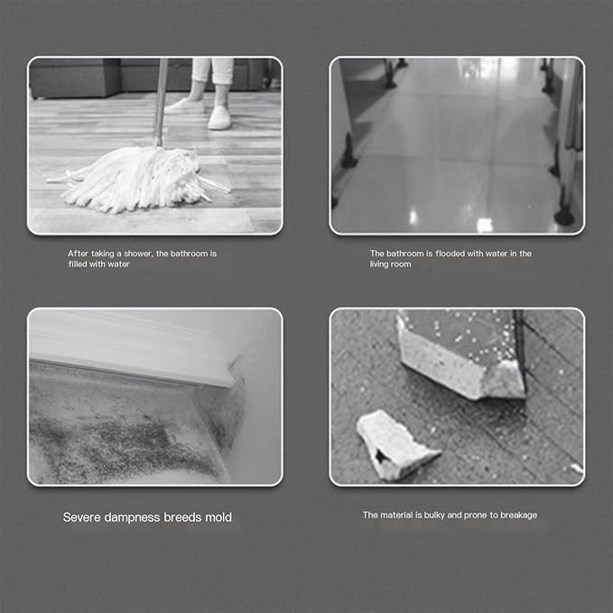 1.18in×1.57in，Shower Water Guard，Shower Door Seal Strip，Durable Silicone Waterproof Barrier,Room Sink countertop Bathroom Bathtub Dry Wet Separation Holder. ﻿(White,3 meters/118 in) - Image 4