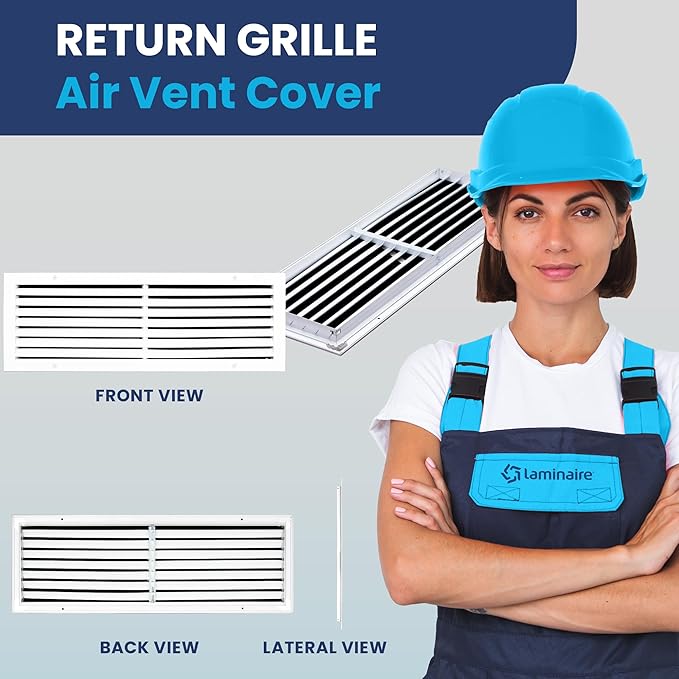 26x8 Inch (Duct Opening) Air Return Vent Cover Decorative – Premium Aluminum AC Vent Cover for Ceiling & Wall, Rustproof Grille, Ideal for Home HVAC Grille, Durable & Easy to Install by ACLAMINAIRE - Image 2