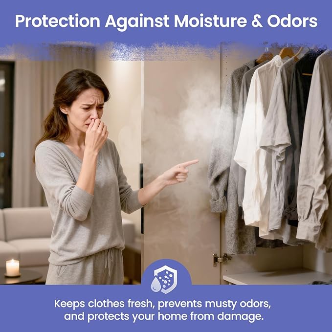 Moisture Absorbers and Humidity Absorber Bags for Closet - 10 Pack High-Efficiency Moisture Absorber and Humidity Packs for Home, Moisture Bags and Dehumidifier Bags for Car Blue Flax, 10 Pack - Image 4