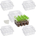 Bonviee 5-Pack Seed Starter Trays for Indoor Germination – Humidity Dome to Regulate Temperature & Humidity, Clear Tray for Root Observation, Drain Holes to Prevent Overwatering (5 Packs, Clear) by BonvieeDirect