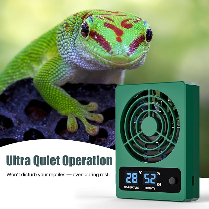 Reptile Temperature Control Fan for Terrariums, Quiet Cooling System for Enclosures and Tanks, Green - Image 6