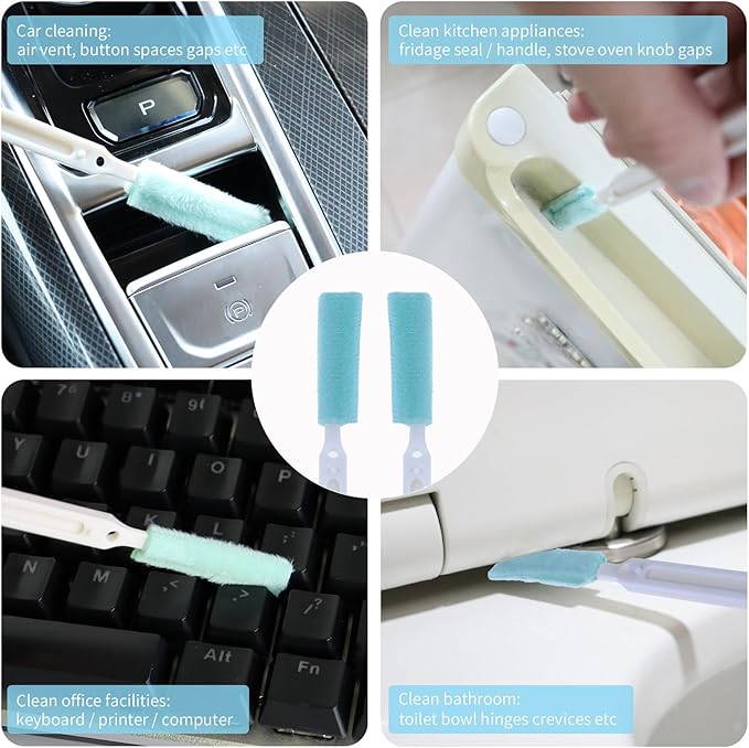 Small Cleaning Brush Set for Household, Car Vent Detailing Cleaning Stick, Humidifier Groove Bottle Gap Cleaning Tool, Crack Crevice Cleaner for Door Window Track Faucet Croner Hard Tight Spaces - Image 3