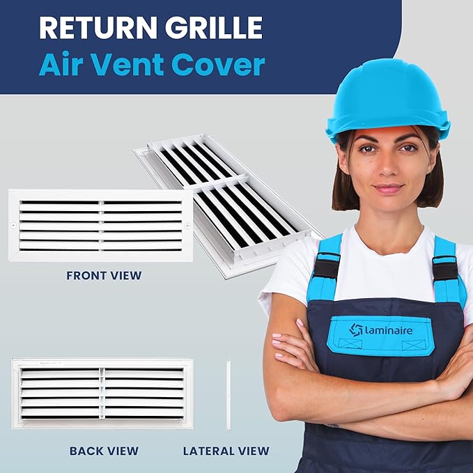 18x6 Inch (Duct Opening) Air Return Vent Cover Decorative – Premium Aluminum AC Vent Cover for Ceiling & Wall, Rustproof Grille, Ideal for Home HVAC Grille, Durable & Easy to Install by ACLAMINAIRE - Image 2