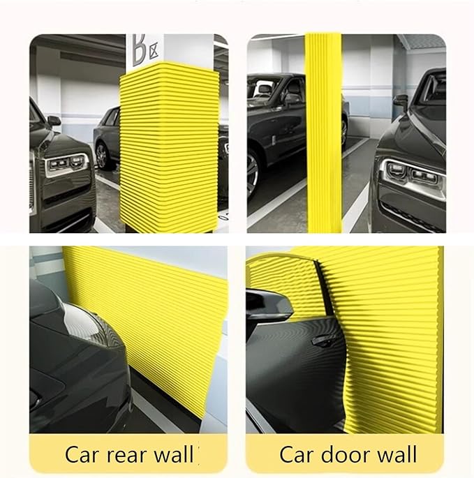 Garage Wall Protector Foam, 2x10 ft Car Door Protector Pole Bumper Guard Rubber Thick Self-Adhesive Furniture Warehouse Column for Room, Parking Garages Cuttable, Yellow - Image 7
