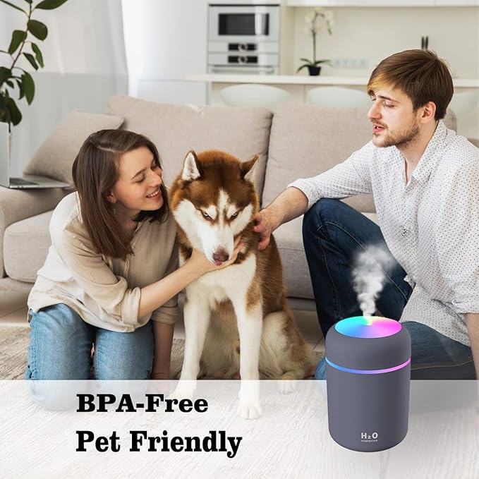 Colorful Cool Mini Humidifier, Essential Oil Diffuser, Aroma Essential USB Personal Desktop Humidifier for Car, Office Room, Bedroom etc,2 Adjustable Mist Modes (Navy Blue) - Image 4