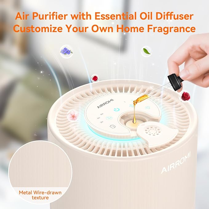 AIRROMI Air Purifier for Bedroom with A2001 Creamy Beige - Image 5
