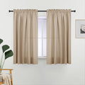 L.Z.E Non-See-Through Privacy Curtains 63 Inch Length 2 Panels Set, Beige Light Filtering Semi Sheer Curtains for Living Room Bedroom Nursery, Rod Pocket Short Window Panels (55" W x 63" L) by LZE