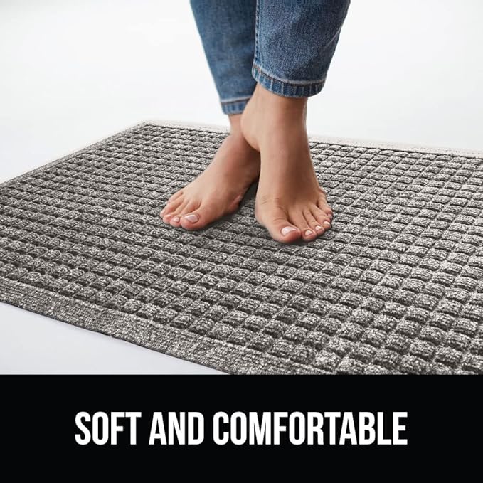 GORILLA GRIP Front Door Mat, 47x35, Indoor Outdoor Ultra Absorbent HydroAbsorb Doormat, Absorbs Up to 6 Cups of Water, Stain and Fade Resistant, Rubber Backing Doormats, Captures Dirt, Charcoal - Image 7