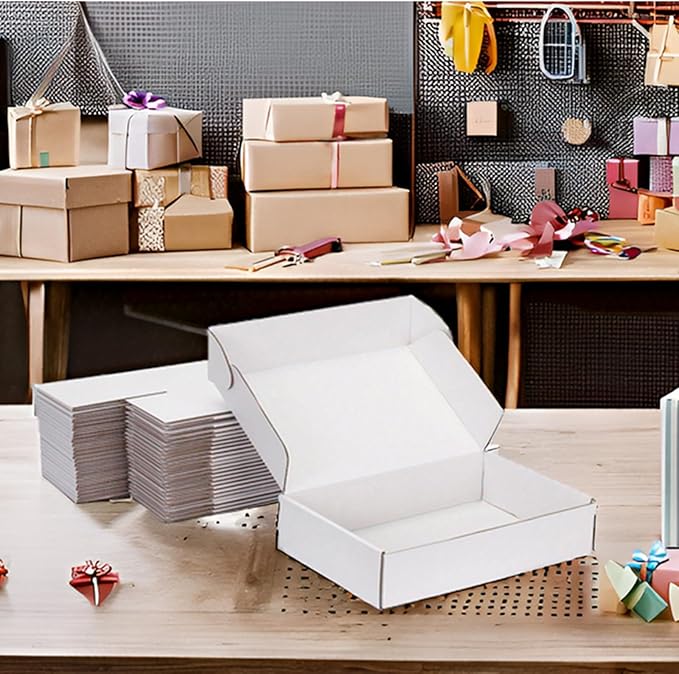 Small Shipping Boxes 12x8x2 Inch (25 Pack) - Sturdy White Corrugated Cardboard Boxes for Small Business, Ecommerce, Mailing & Packaging | Recyclable Gift & Storage Boxes - Image 4