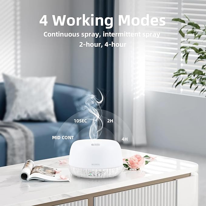 300ML Essential Oil Diffuser with Remote Control, Aromatherapy Diffuser with 7-Color Changing LED Light for Bedroom, Home - Image 5