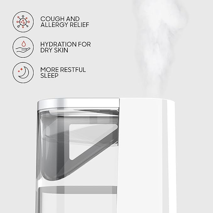 Sharper Image UHS1-SI Ultrasonic Cool Mist Humidifier, 1 Gallon, 2 Settings, Auto Shut-Off, Illuminated Touch Control, Low Water Indicator, Easy Fill Tank, 1.0 Gallon, Ash Woodgrain - Image 2