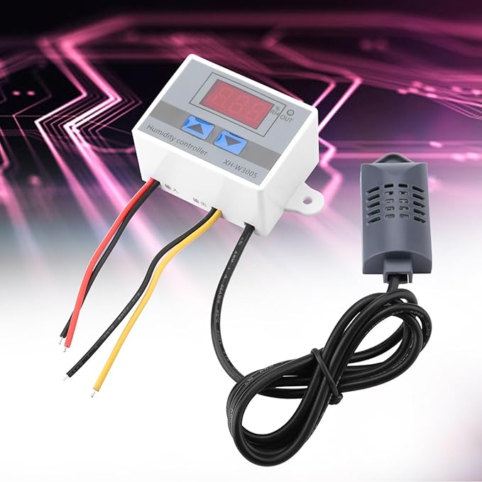 Digital Humidity Controller, 12V 24V 220V Humidistat Switch Sensor, Greenhouse Humidity Monitor, LCD Humidity Display(12V) - Image 5