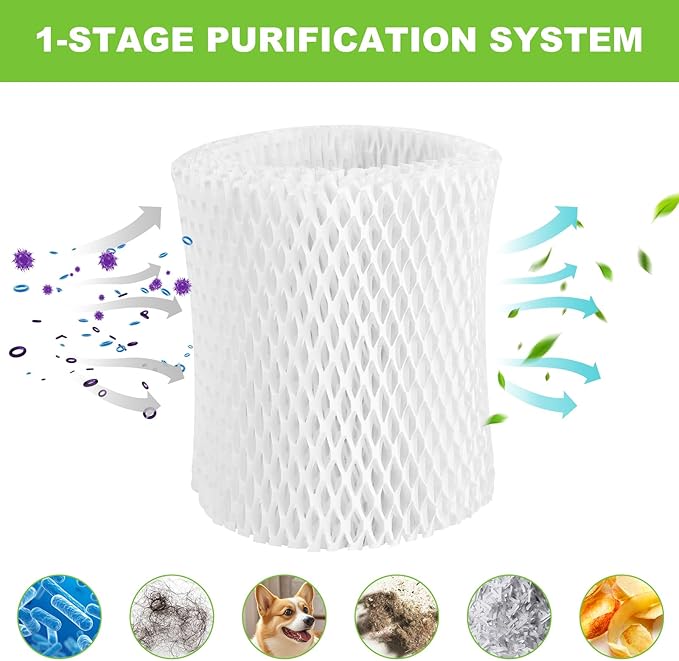 4 Pack Humidifier Wicking Replacement Filter Compatible with Canopy Bedside and Nursery Humidifier, Wood Pulp & Paper Filter, Honeycomb Filtration Design - Image 5