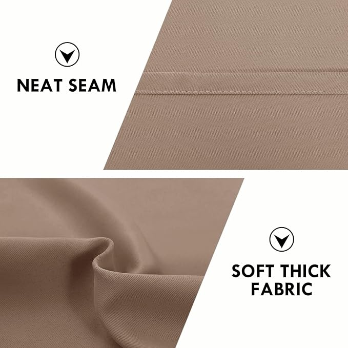 DWCN Blackout Curtains for Living Room Thermal Insulated, Energy Saving & Noise Reducing Bedroom Curtains, Khaki, W 70x L 72 Inch, Set of 2 Rod Pocket Curtain Panels - Image 6