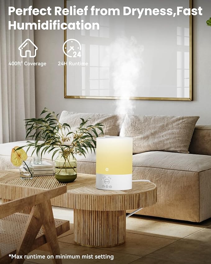 Esemoil Smart Humidifiers for Bedroom, 2.5L Top Fill Cool Mist Humidifiers with Essential Oil Diffuser, Humidity Setting, APP & Alexa Voice Control, Nightlight, Timer, Quiet Operation, Auto Shut-Off - Image 6