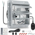 7 Inch Shutter Exhaust Fan, Wall Mount Attic Fan with Thermostat and Speed Controller for Greenhouses, Sheds, Garages, Chicken Coops, Barns Ventilation, 760 CFM by Hipoilk