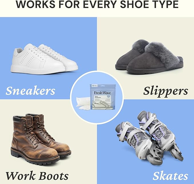 Fresh Wave Shoe Deodorizer, 1 Pack (2 Count) – Natural & Safe Shoe Freshener for All Types of Shoes, Long-Lasting and Reusable, Odor Eliminator for Strong Odor, Easy-to-Use Shoe Smell Remover - Image 6