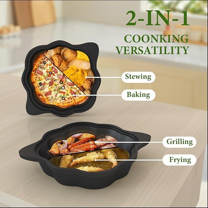 2-in-1 Wood Stove Steamer/Humidifier with Garlic Roaster & Saucepan Pot, Dual-Layer Design for Steaming, Baking, Stove Protection & Multi-Functional Cooking (1.4 Qt + Compact Size) - Image 7
