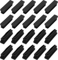 METALLIXITY Rectangle End Caps (40 x 10mm) 24Pcs, Plastic Rectangle Tube Inserts Threaded End Blanking Caps Protector - for Furniture Table Chair Legs, Black by METALLIXITY