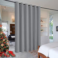RYB HOME Portable Room Divider Curtains Energy Saving Noise Reducing Drapes Triple Weave Blackout Privacy Wall for Living Room Sliding Door Church Stage, W120 x L96 inches, Sliver Grey, 1 Pc by RYBHOME