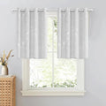 BUHUA Blackout Small Window Curtains for Kitchen and Bedroom Silver Foil Print Flower Grommet Short Thermal Insulated Room Darkening Curtains, Greyish White, 52Wx36L, 2 Panels by BUHUA