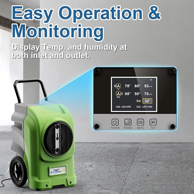 AlorAir 270 Pints Commercial Dehumidifiers for Large Room or Basements, Industrial Large Dehumidifier with Pump and Drain Hose, Water Damage Restore, Limited 5 Years Warranty - Image 2