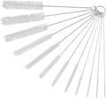 Straw Cleaner Brushes Sets, 12 Pieces 8.2 Inch Botthle Cleaning Brush and Nylon Tube Brush Brush Kit for Sippy Cup, Tumbler, Water Bottle, Drinking Straw (White) by Ixiaoyoo