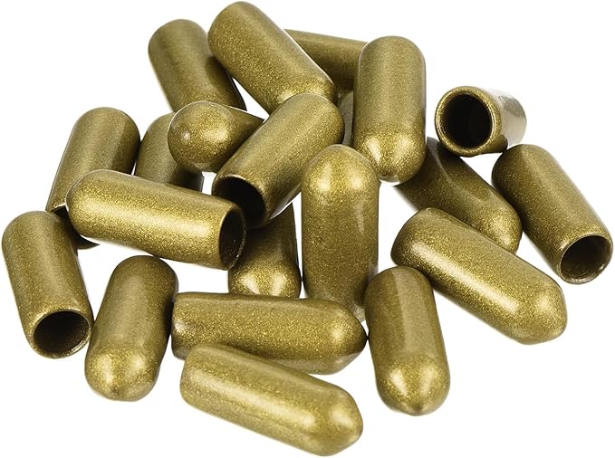 uxcell 20pcs Rubber End Caps 1/4"(6mm) ID Vinyl Round Tube Bolt Cap Cover Thread Protectors Gold - Image 4