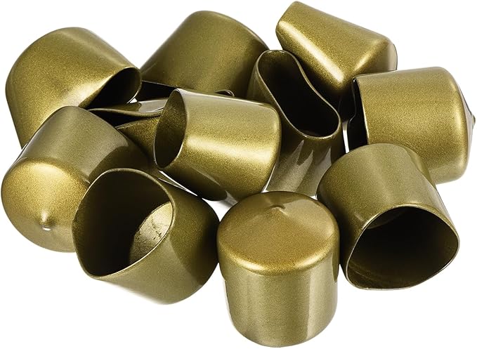 uxcell 20pcs Rubber End Caps 1 3/8"(35mm) ID Vinyl Round Tube Bolt Cap Cover Thread Protectors Gold - Image 4