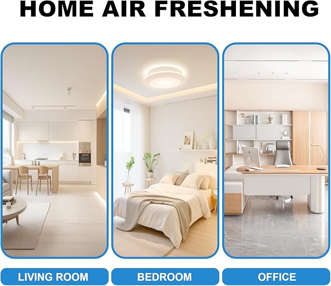Air Freshener（Black） - for Home, Bedroom, Office and Warehouse - Essential Oil Aroma Diffuser with LED Color Night Light and Soothing Water Flow Sound - for Pets and Smokers. - Image 5