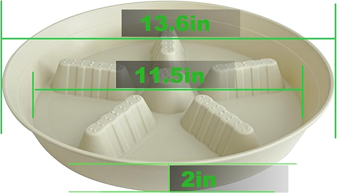 4 Pack Plant Saucer 14 inch, Plastic Plant Saucers for Indoors, Raised Middle Plant Trays for Pots, Water Tray for Plants, Plant Stand Water Catcher Tray, Pot Saucers for Plants - Image 2