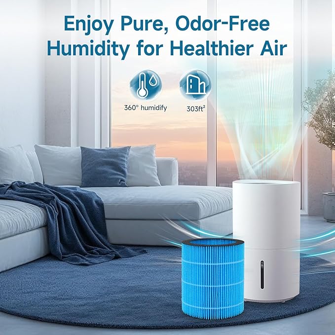 Polymer Fiber Filter for WaterFirst & Lamon MistFree Humidifier, High-Efficiency Filter Dust, Large Particles, 2 Pack - Image 6