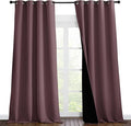 NICETOWN Room Warming Thermal Insulated 100% Blackout Curtains, Sound Proof Drapes with Black Backing, Full Light Blocking Panels for Patio Sliding Door (Dry Rose, 1 Pair, 55 inches x 102 inches) by NICETOWN