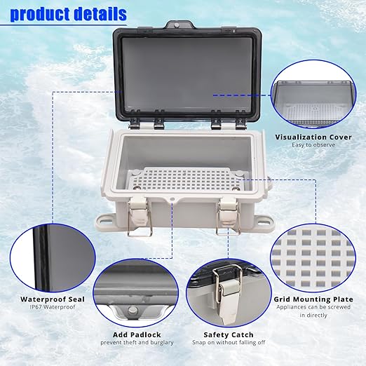 MAKERELE ABS Plastic Small Outdoor Waterproof Box Clear Hinged Shell Outdoor Universal Project Enclosure with Transparent Cover 5.9×3.9×2.8 inch(150×100×70mm) - Image 4
