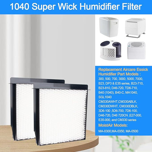 1040 Humidifier Filter For Aircare Essick Air Filter B23 DP3 B40 B40-C 3D6-100 5D6-700 7D6-100 B23-710 B23-810 D46-720 CM330 500 700 3000 Super Wick Humidifier Filter-2Pack - Image 2