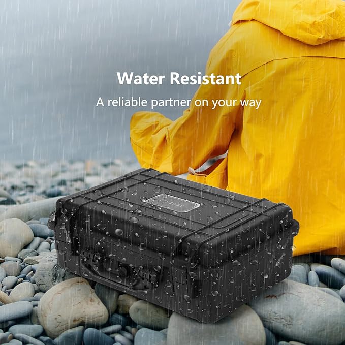 COSTWAY Waterproof Hard Case, 18.5-Inch Multi-Purpose Small Camera Dry Box with DIY Customizable Foam Insert, IP66 Rated Dustproof Shockproof, Portable Protective Case for Electronics, Drones, Black - Image 4