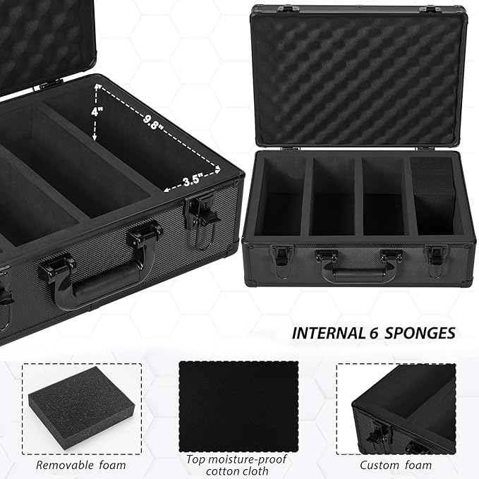 Graded Card Case - Aluminum Alloy Graded Card Storage Box Compatible with 150+ Card Slabs - Sports Trading Card Case Fits PSA, CSG, BGS - Image 5
